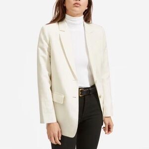 Everlane The Cotton Linen Oversized Blazer in Ivory Size 6